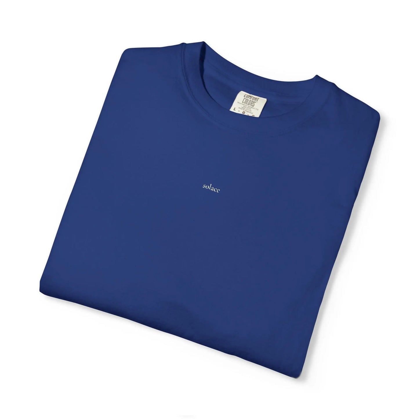 “solace.” Embroidered Minimalist Comfort Colors Tee – Soft Aesthetic Quiet Club Shirt Printify