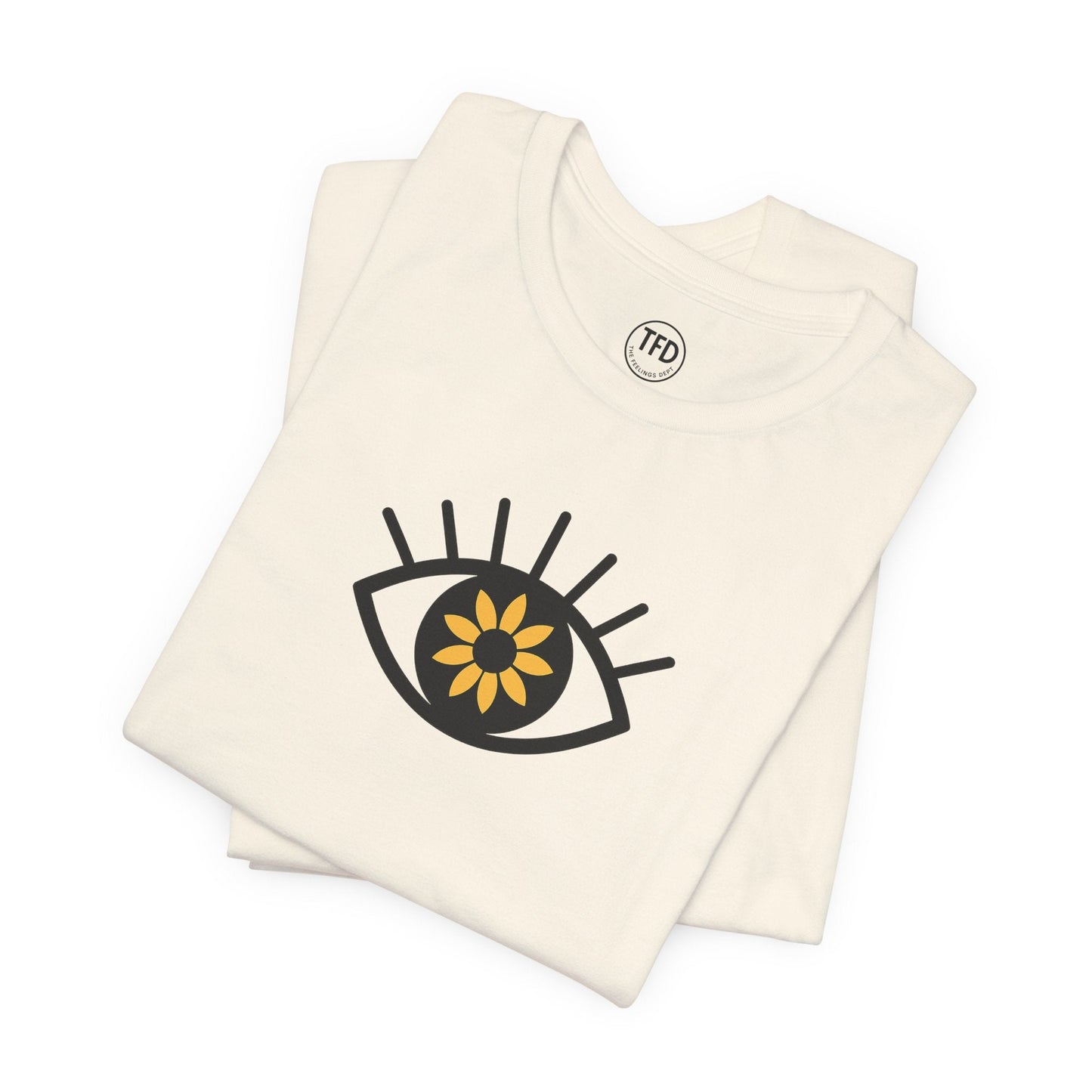 Sunflower Eye Tee – Visual-Only Emotional Symbol Shirt | The Feelings Dept™ Printify