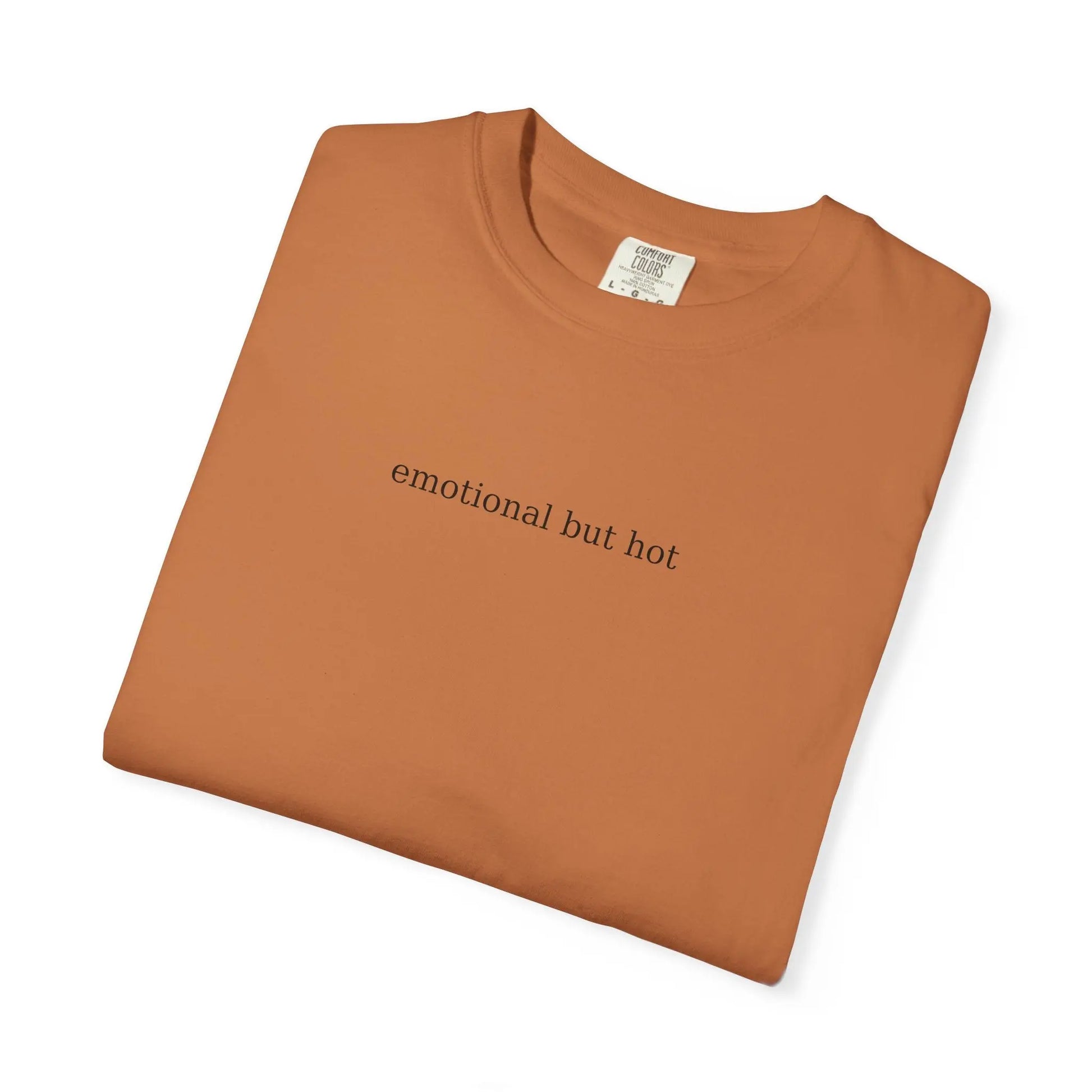 Emotional But Hot Minimalist Tee | Comfort Colors Graphic Shirt | Soft Aesthetic Quote T-Shirt Printify