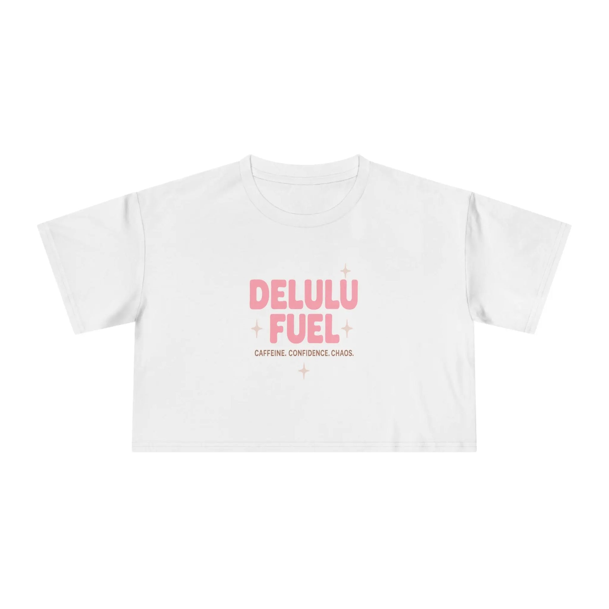 Delulu Fuel™ Unisex T-Shirt – Caffeine. Confidence. Chaos. | The Feelings Dept. Printify