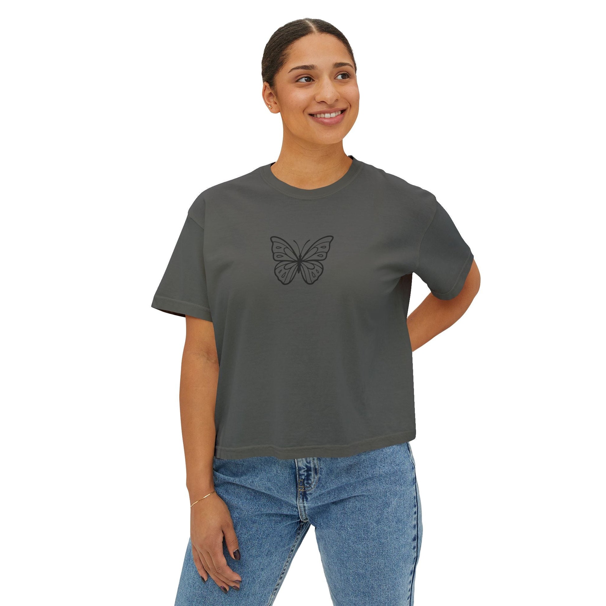 Minimal Line Art Butterfly Comfort Tee Printify