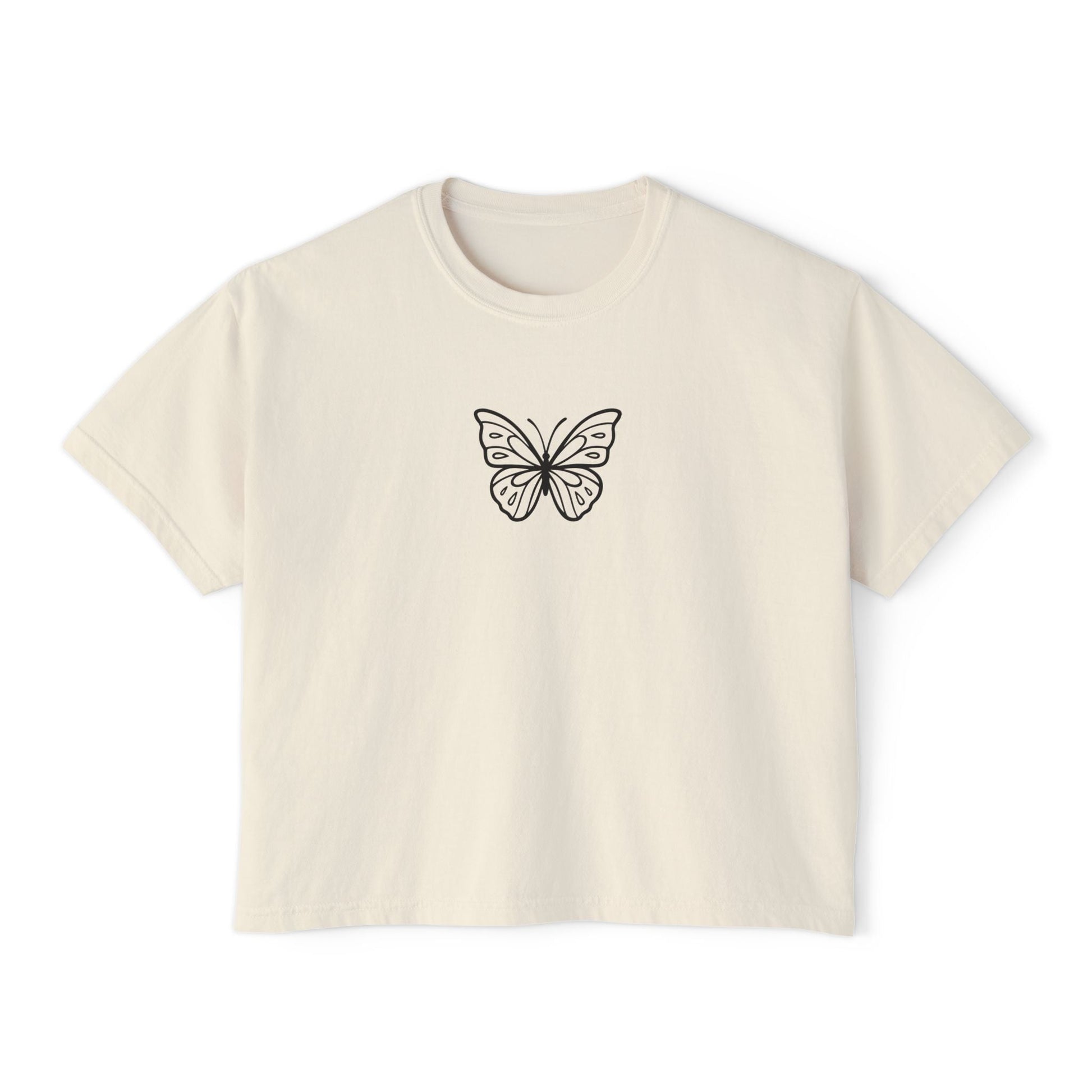 Minimal Line Art Butterfly Comfort Tee Printify