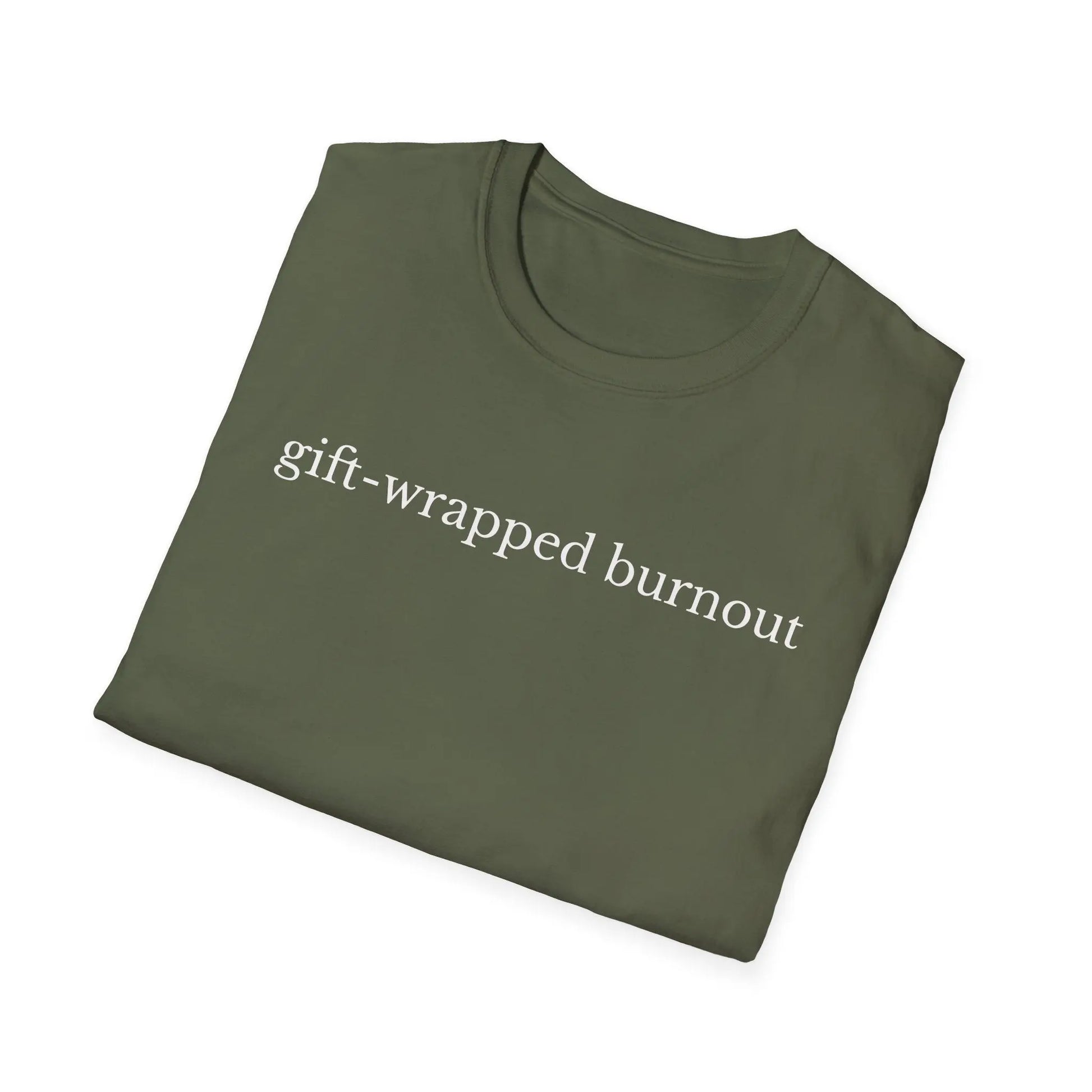 Gift-Wrapped Burnout Unisex Softstyle T-Shirt, Casual Wear, Trendy Fashion, Self-Care Reminder, Birthday Gift, Relaxed Fit Tee Printify