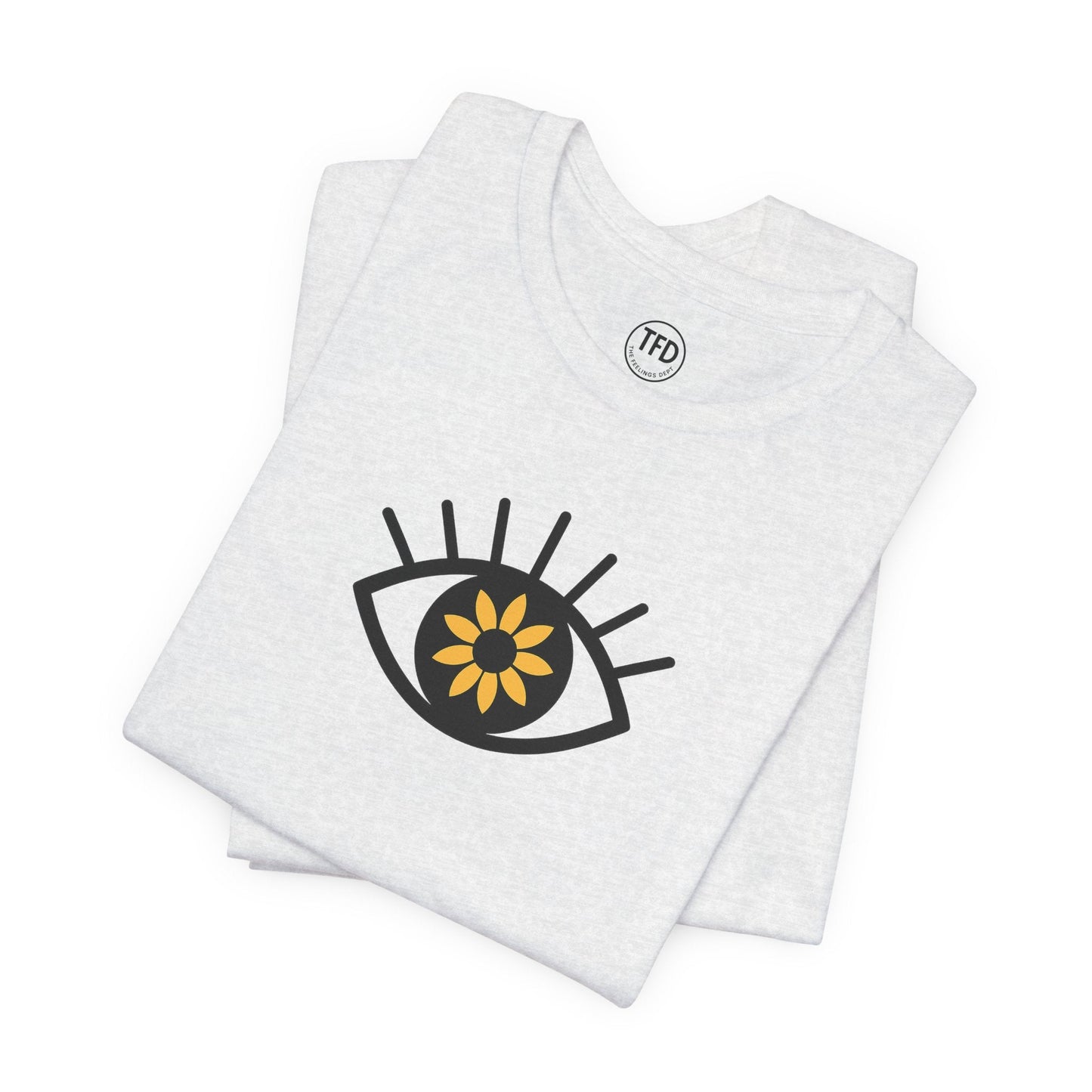 Sunflower Eye Tee – Visual-Only Emotional Symbol Shirt | The Feelings Dept™ Printify