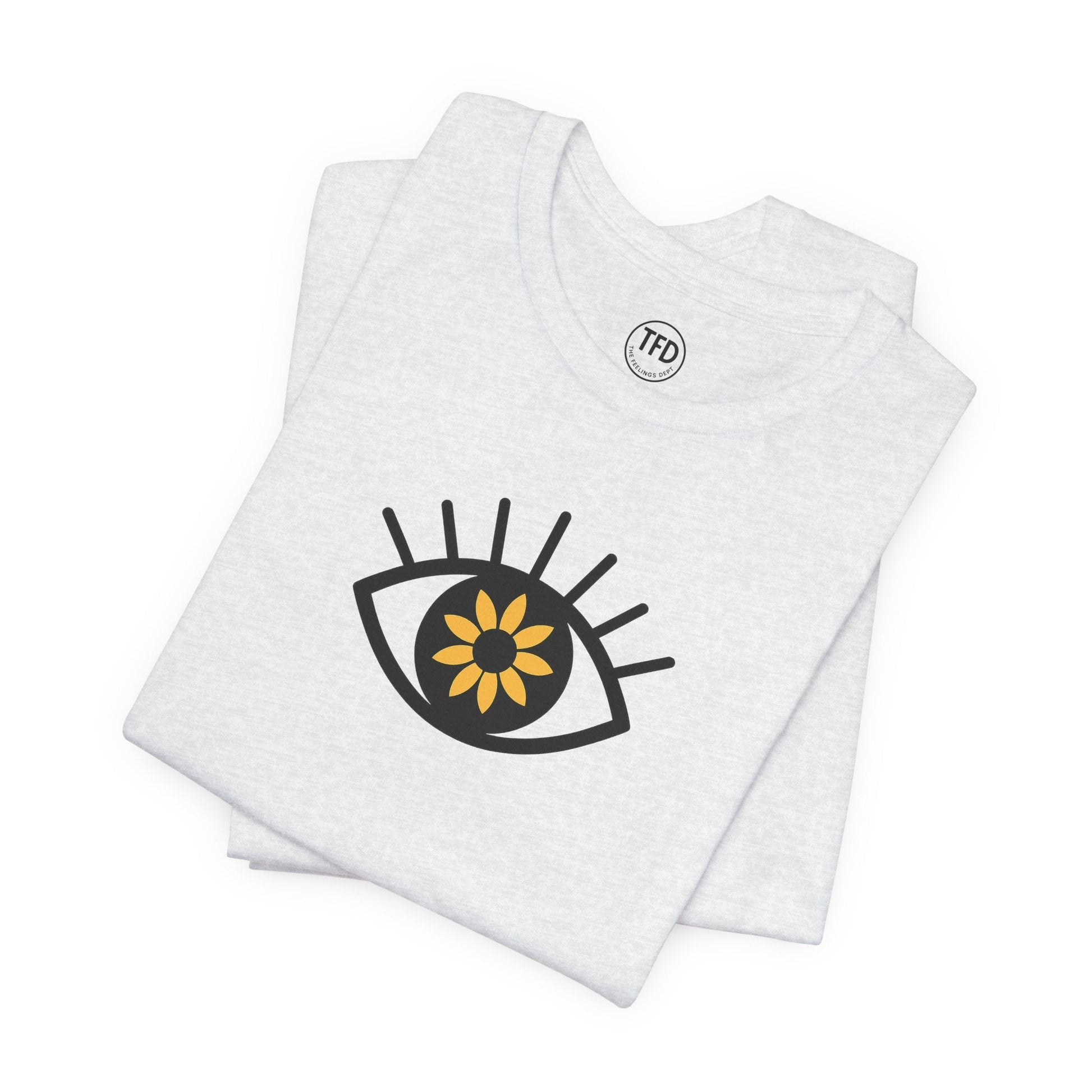 Sunflower Eye Tee – Visual-Only Emotional Symbol Shirt | The Feelings Dept™ Printify