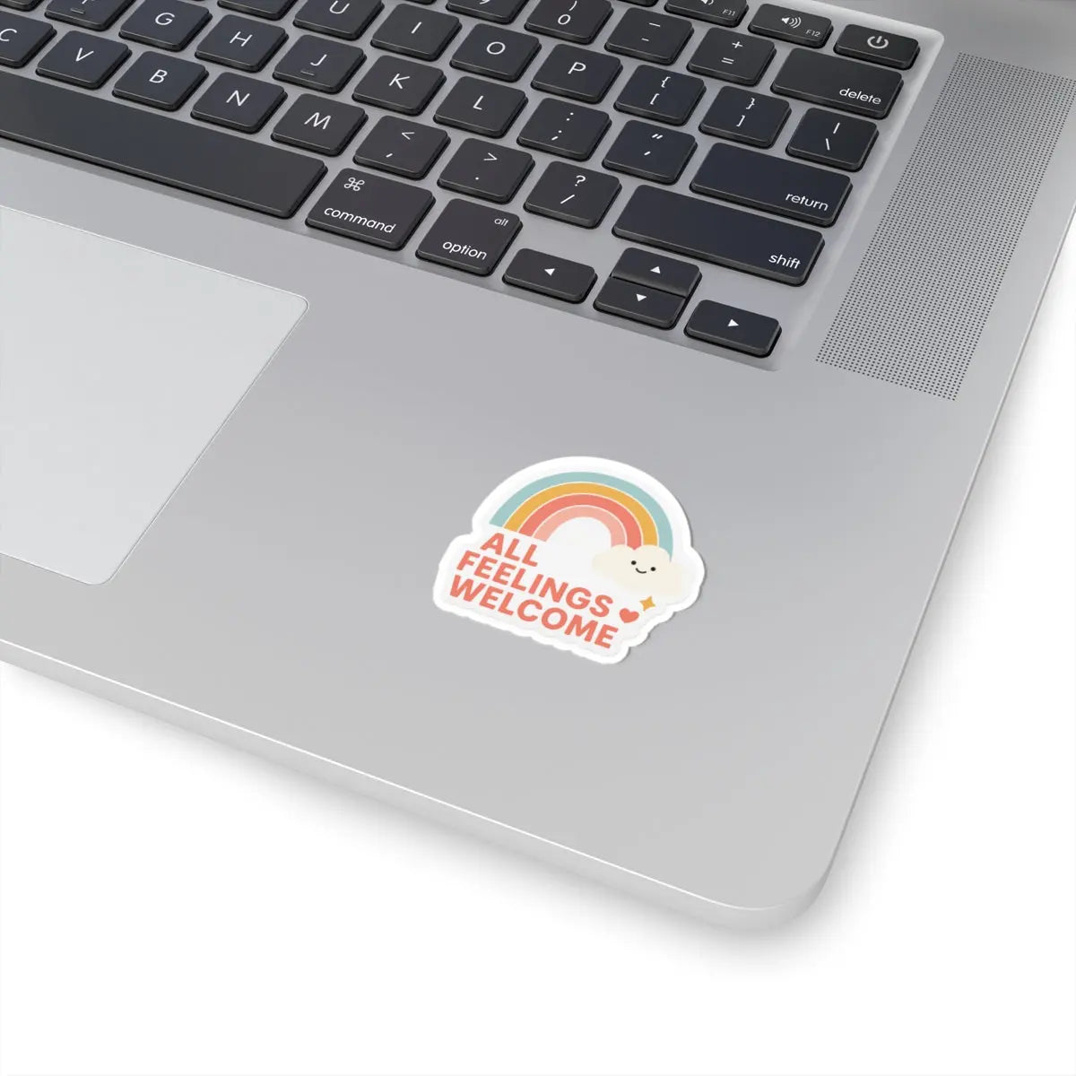 All Feelings Welcome™ Sticker | Rainbow Vinyl Decal for Laptops, Journals, Water Bottles, Therapy Spaces, Gift for Teachers or Friends Printify