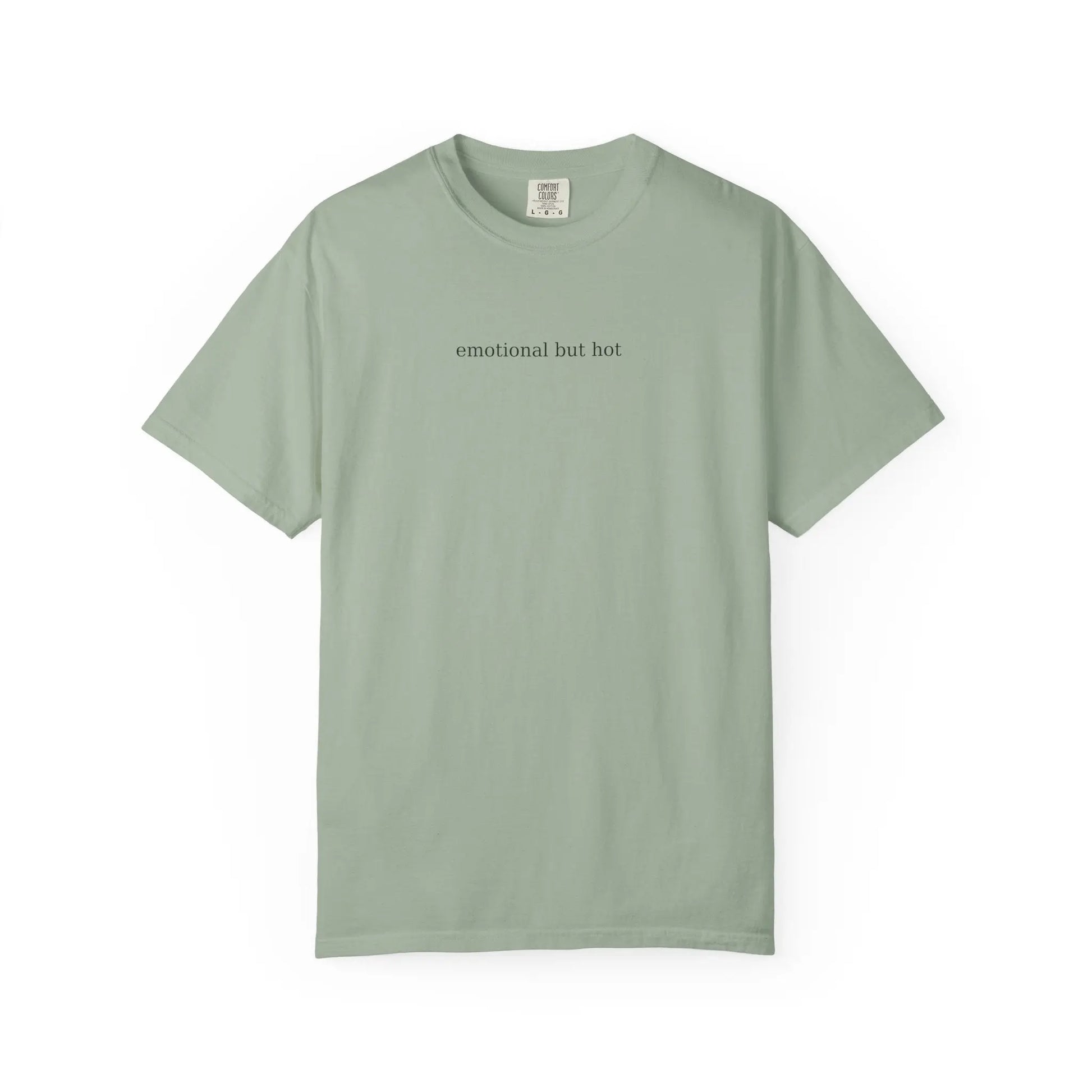 Emotional But Hot Minimalist Tee | Comfort Colors Graphic Shirt | Soft Aesthetic Quote T-Shirt Printify