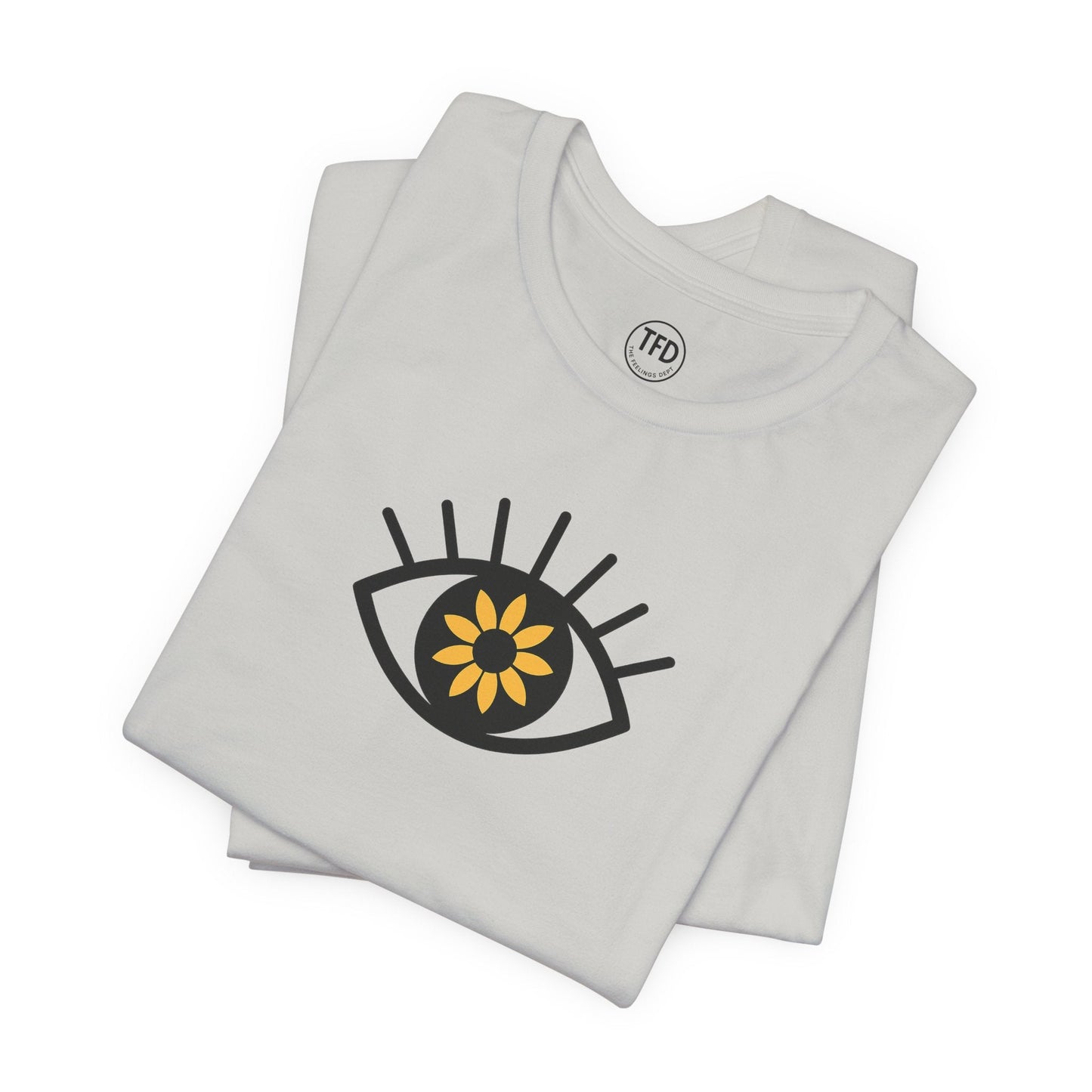 Sunflower Eye Tee – Visual-Only Emotional Symbol Shirt | The Feelings Dept™ Printify