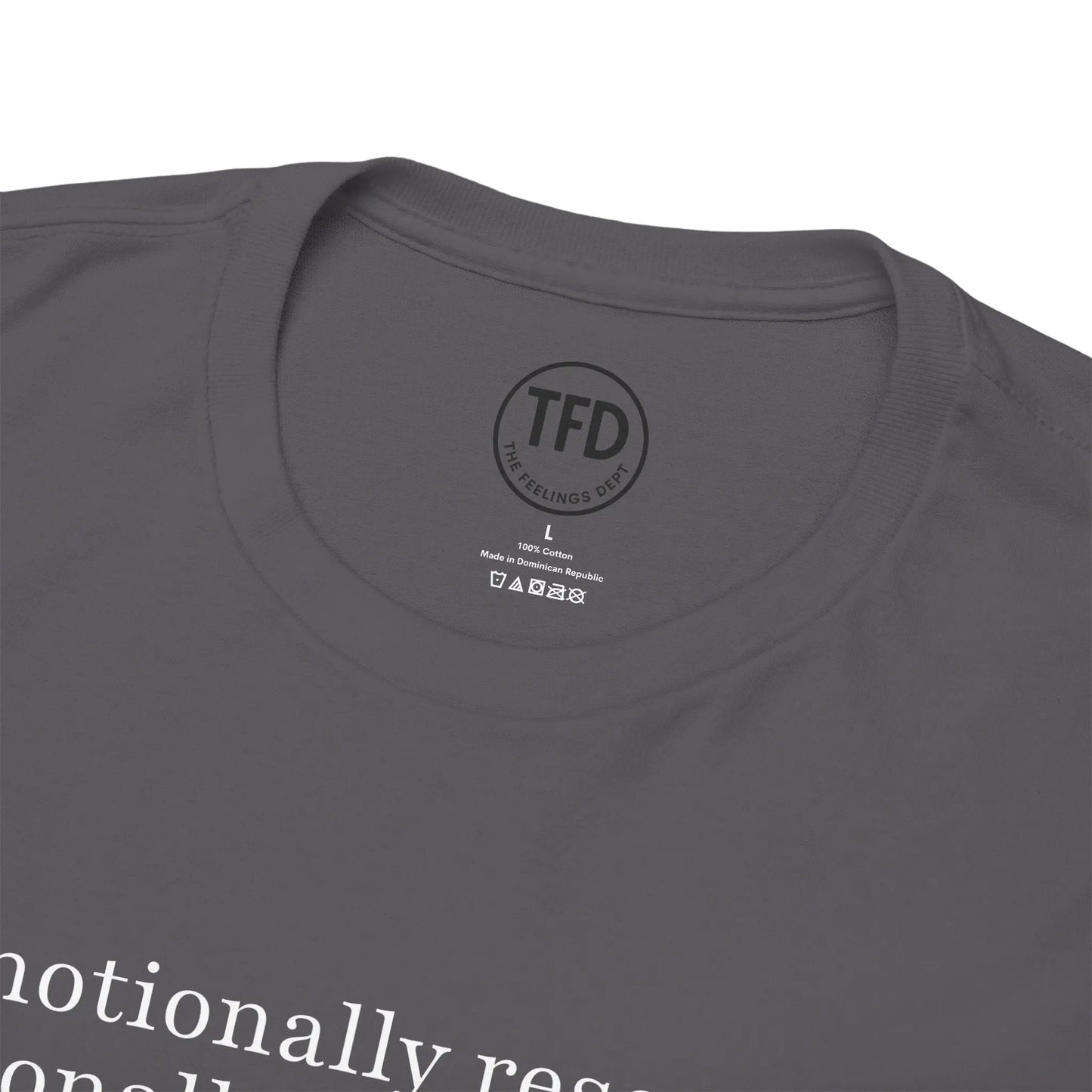 emotionally reserved. seasonally overwhelmed. minimalist tee Printify