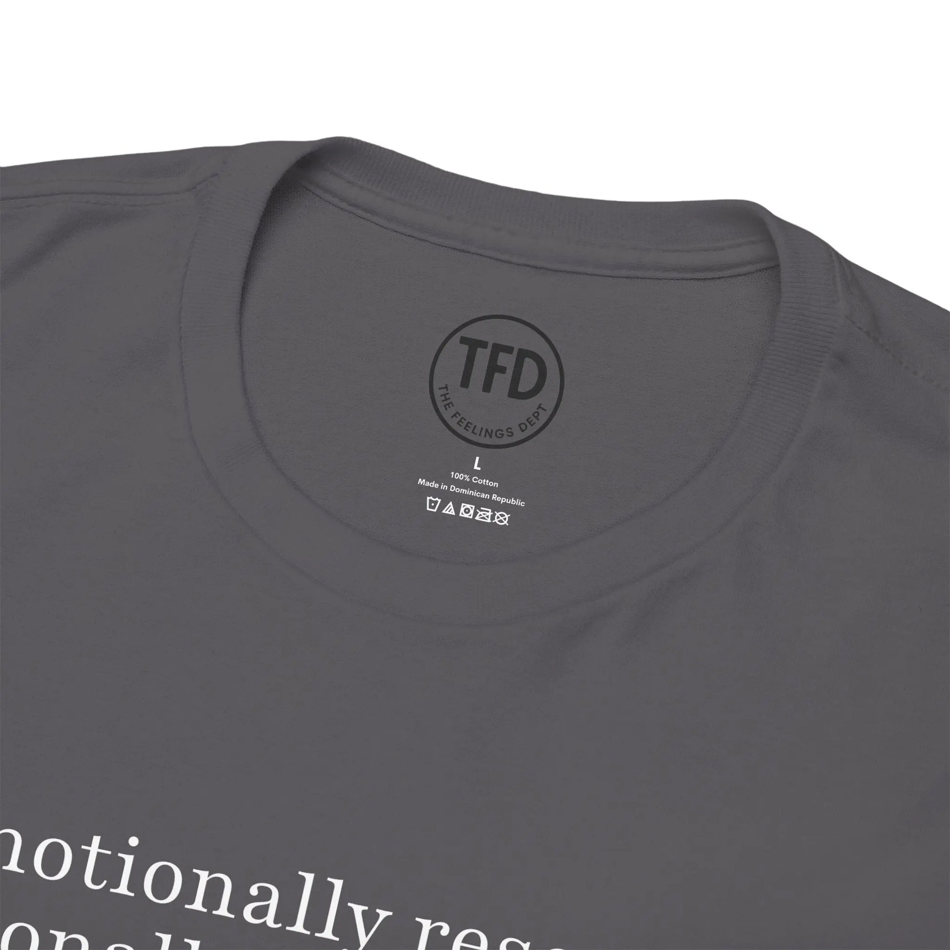 emotionally reserved. seasonally overwhelmed. minimalist tee Printify