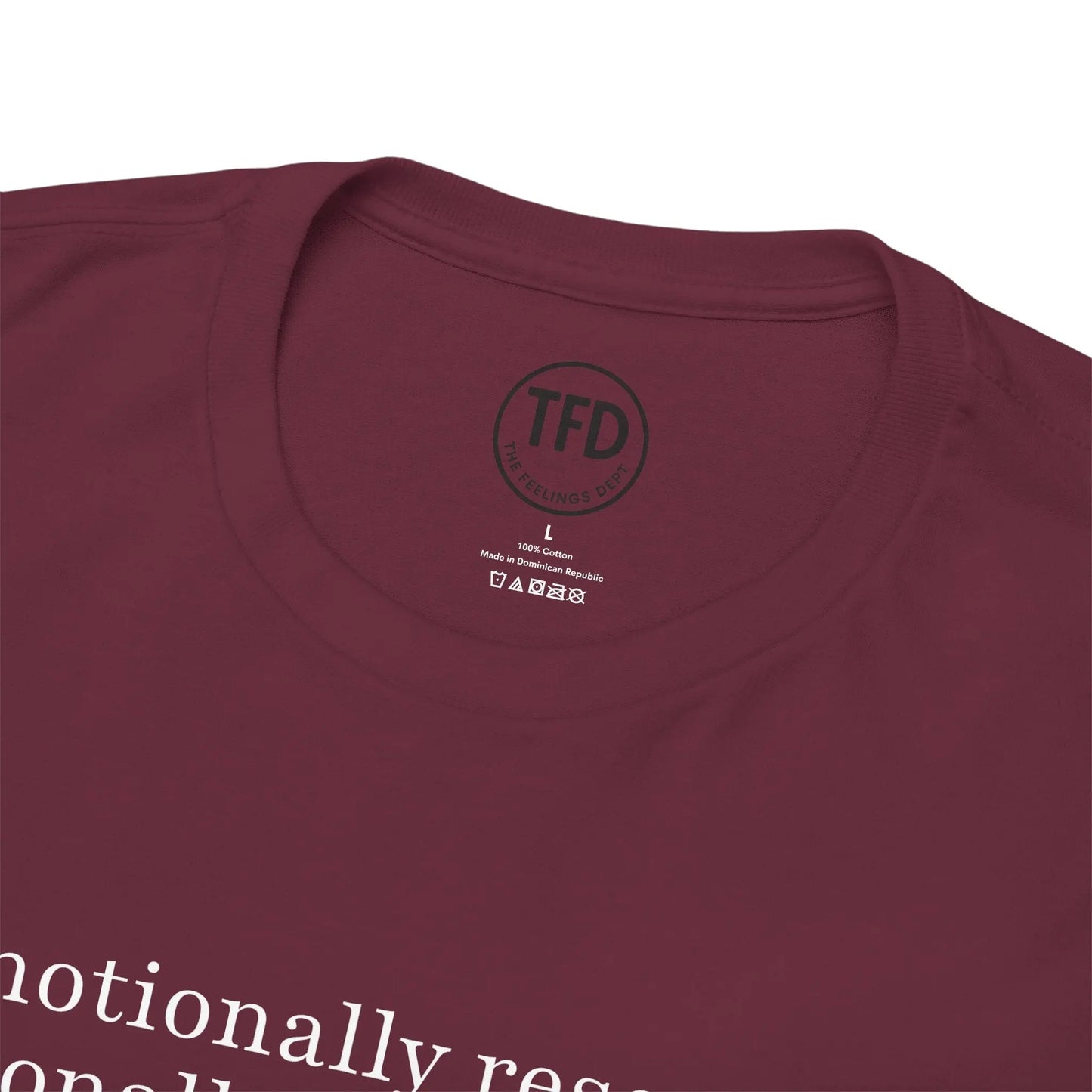 emotionally reserved. seasonally overwhelmed. minimalist tee Printify
