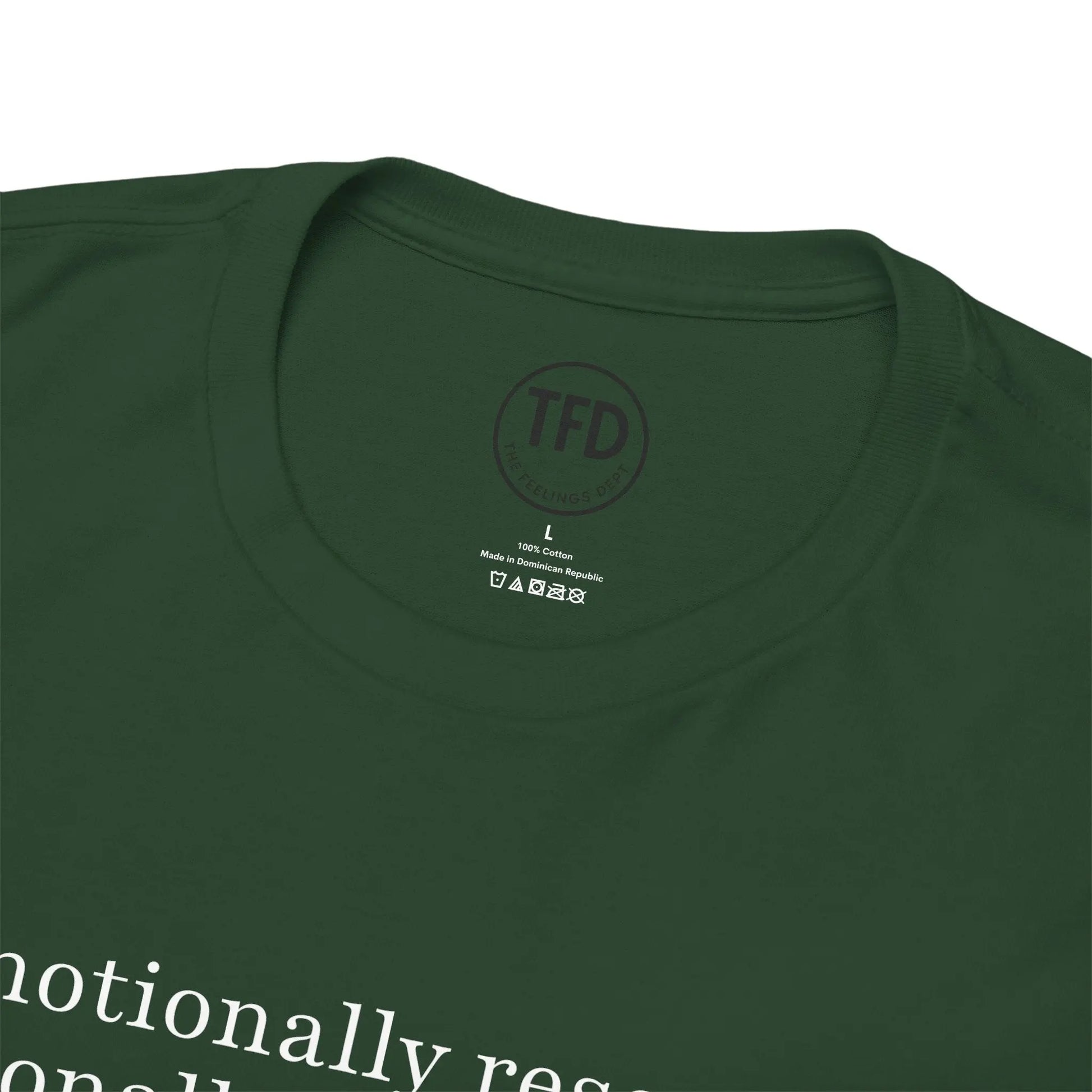 emotionally reserved. seasonally overwhelmed. minimalist tee Printify