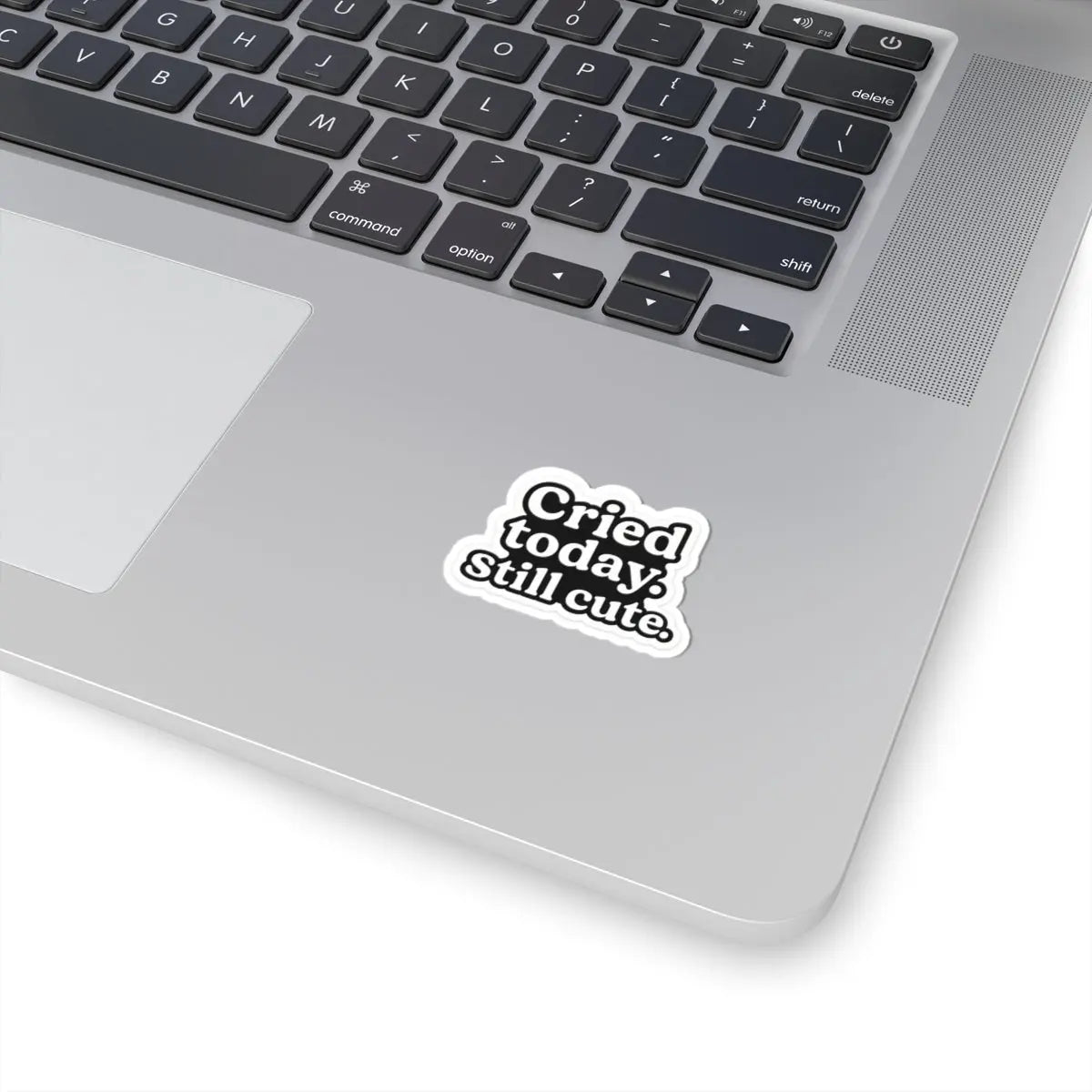 Cried Today. Still Cute. Sticker | Minimal Vinyl Decal for Laptop, Water Bottle, or Journal Printify