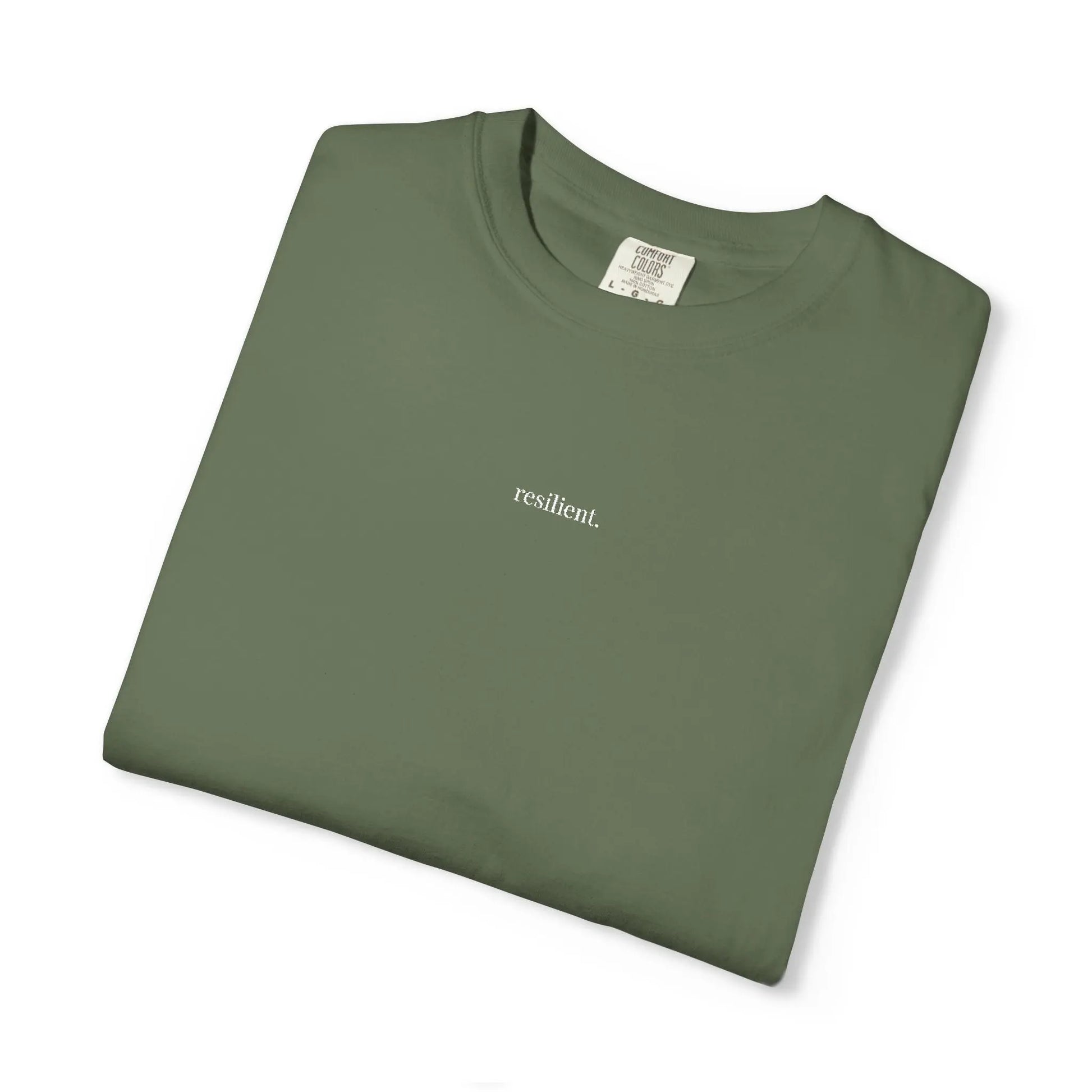 Resilient Embroidered T-Shirt | Minimalist Fall Shirt | Comfort Colors Unisex Tee Printify