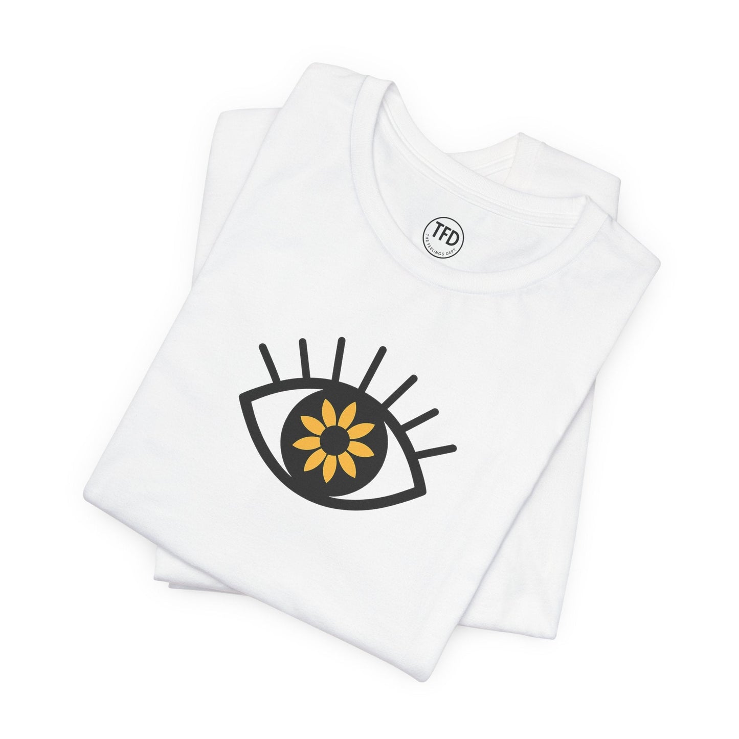 Sunflower Eye Tee – Visual-Only Emotional Symbol Shirt | The Feelings Dept™ Printify