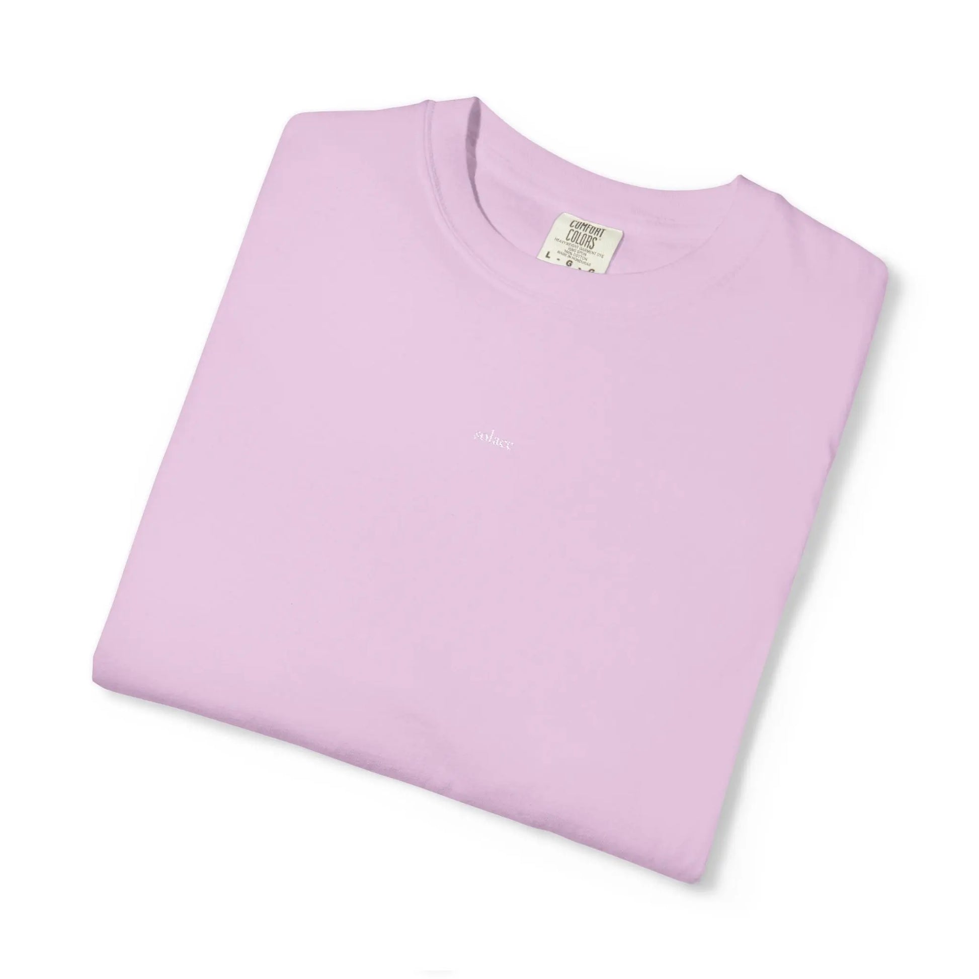 “solace.” Embroidered Minimalist Comfort Colors Tee – Soft Aesthetic Quiet Club Shirt Printify