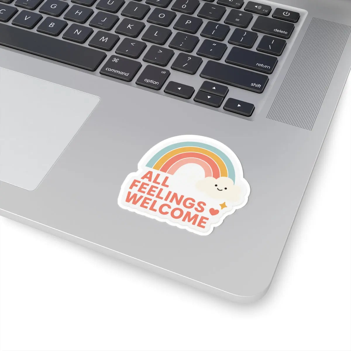 All Feelings Welcome™ Sticker | Rainbow Vinyl Decal for Laptops, Journals, Water Bottles, Therapy Spaces, Gift for Teachers or Friends Printify