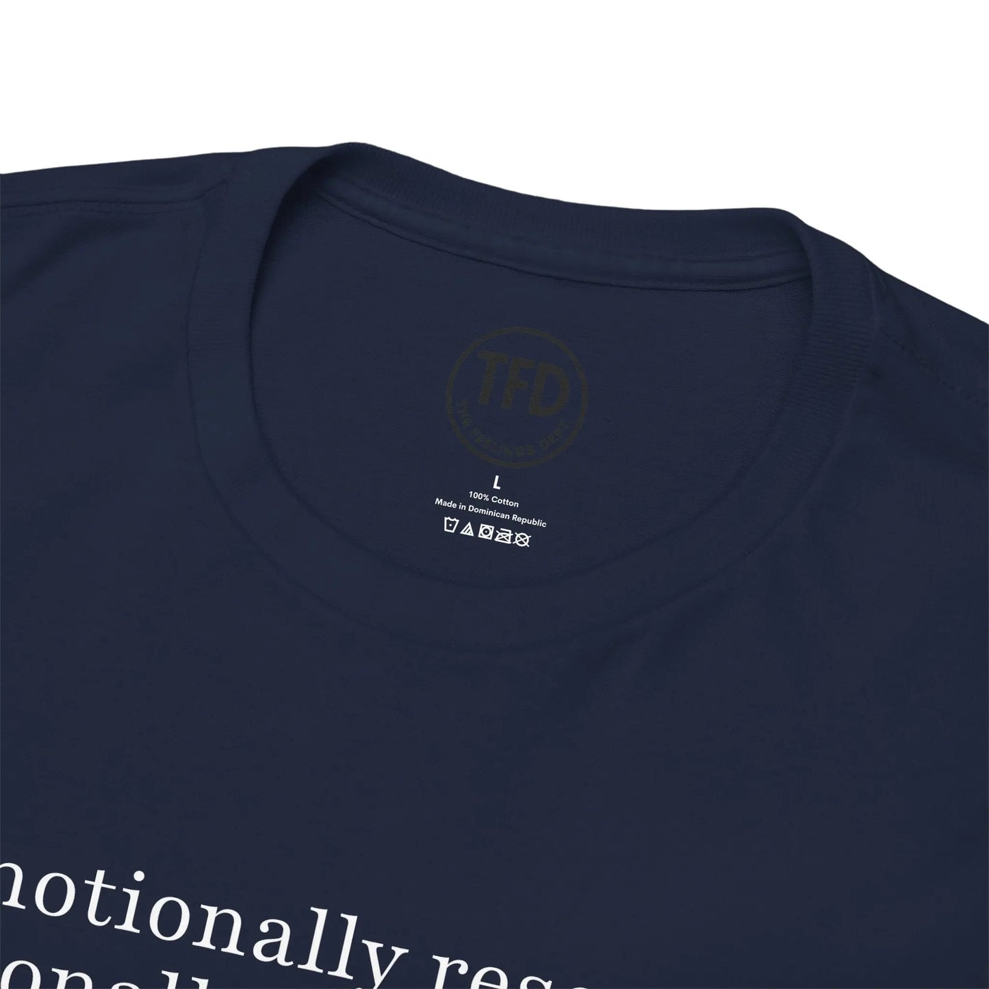 emotionally reserved. seasonally overwhelmed. minimalist tee Printify