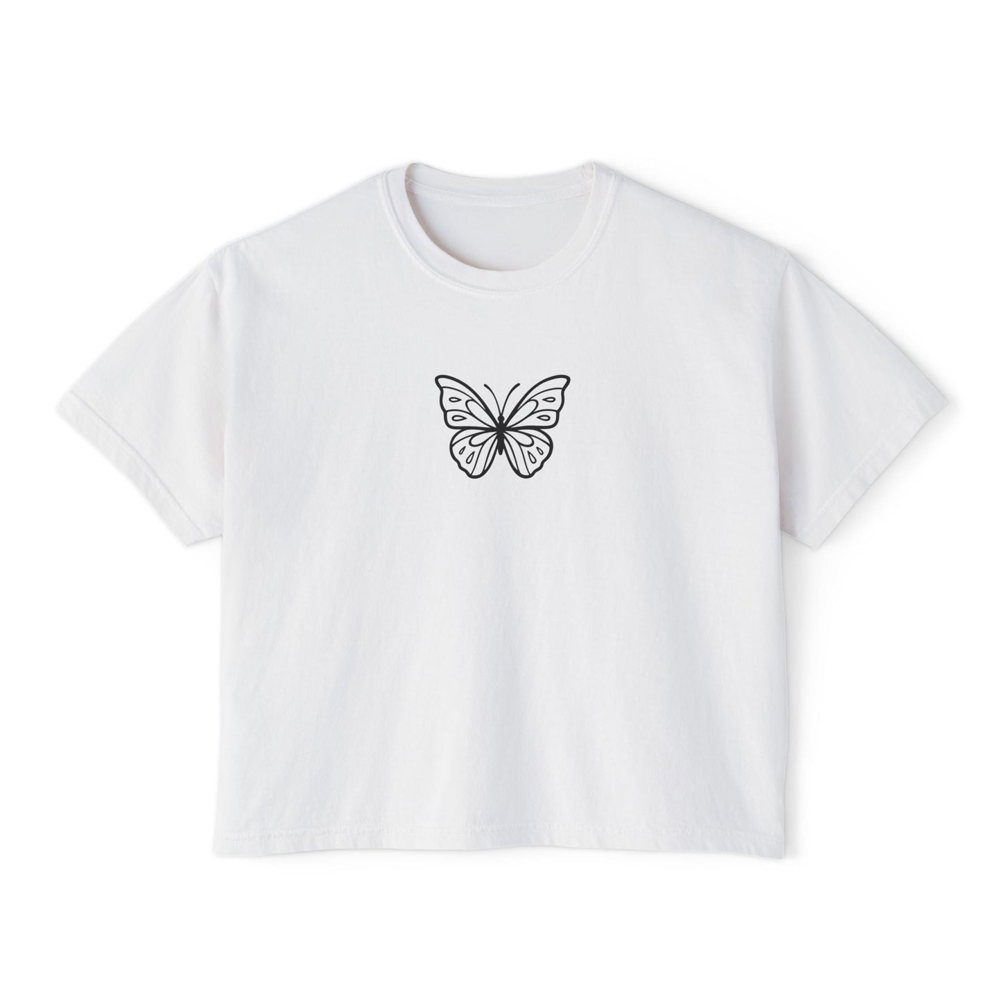 Minimal Line Art Butterfly Comfort Tee Printify