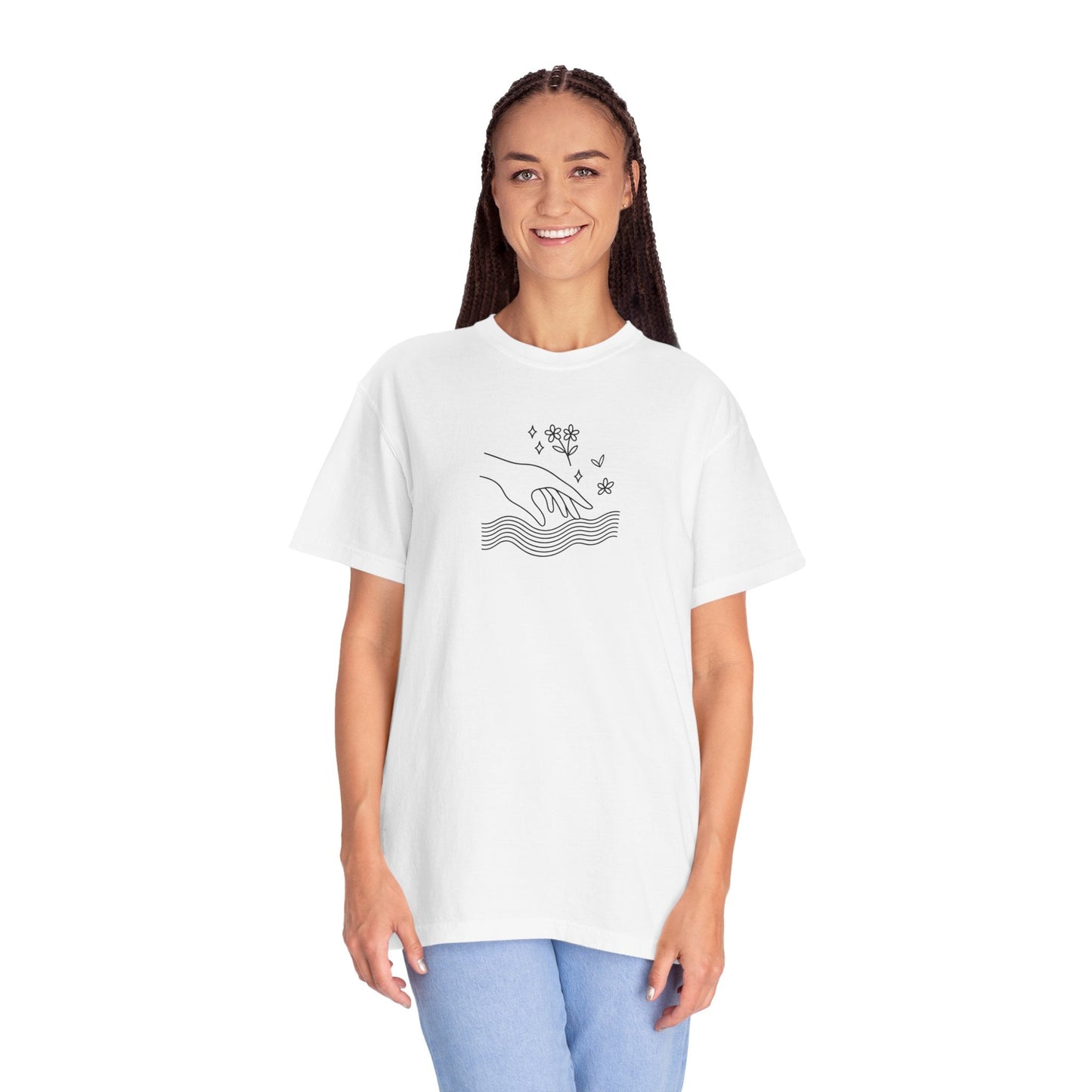 Gentle Reach | ASMR-Inspired Line Art Tee Printify
