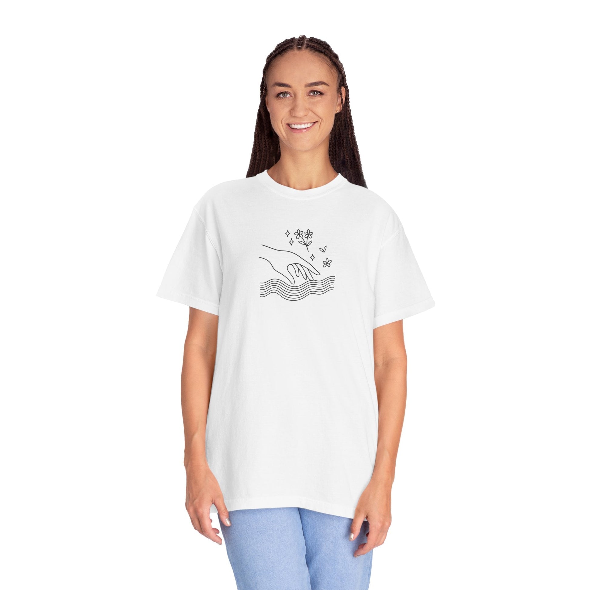 Gentle Reach | ASMR-Inspired Line Art Tee Printify