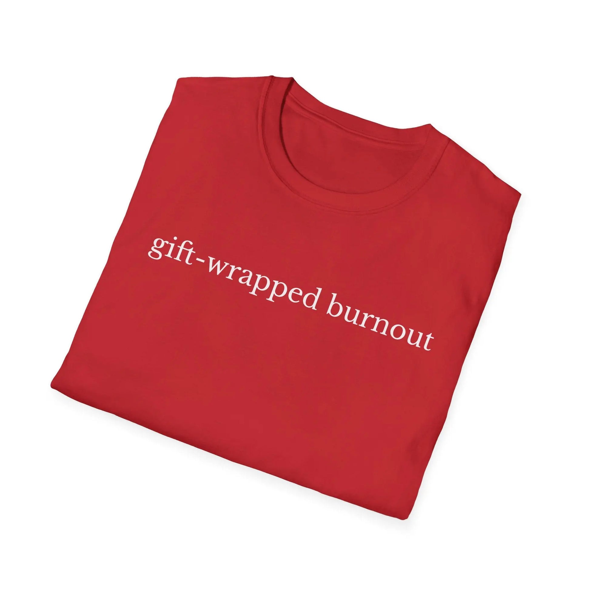 Gift-Wrapped Burnout Unisex Softstyle T-Shirt, Casual Wear, Trendy Fashion, Self-Care Reminder, Birthday Gift, Relaxed Fit Tee Printify